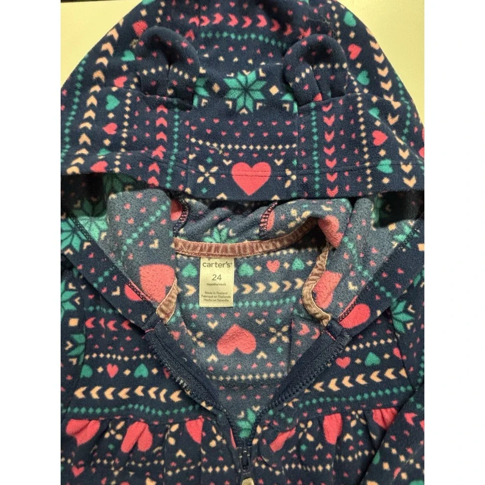 Old Navy Carter's Girls 2T 24M Outfit Denim Jeans and Fleece Hoodie Set